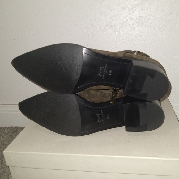 💥NEW MARC FISHER Green Suede Yandi Western Belted Boots💥 - Picture 7 of 8